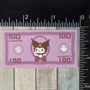 🌀10/$10🌀 Sanrio Banknote Reusable Waterproof Vinyl Sticker Decal